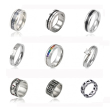 Xuping novos modelos de anel de aço inoxidável jóias para os homens, mais recentes projetos de anel de dedo de ouro, homens da moda arma preta anel do crânio dos homens